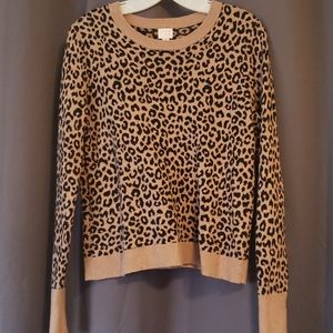 Leopard/cheetah print pullover sweater